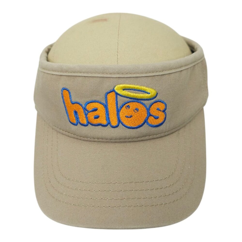 Halos Oranges Adjustable Strapback Visor Cap Washed Chino Tennis Golf Hat NEW